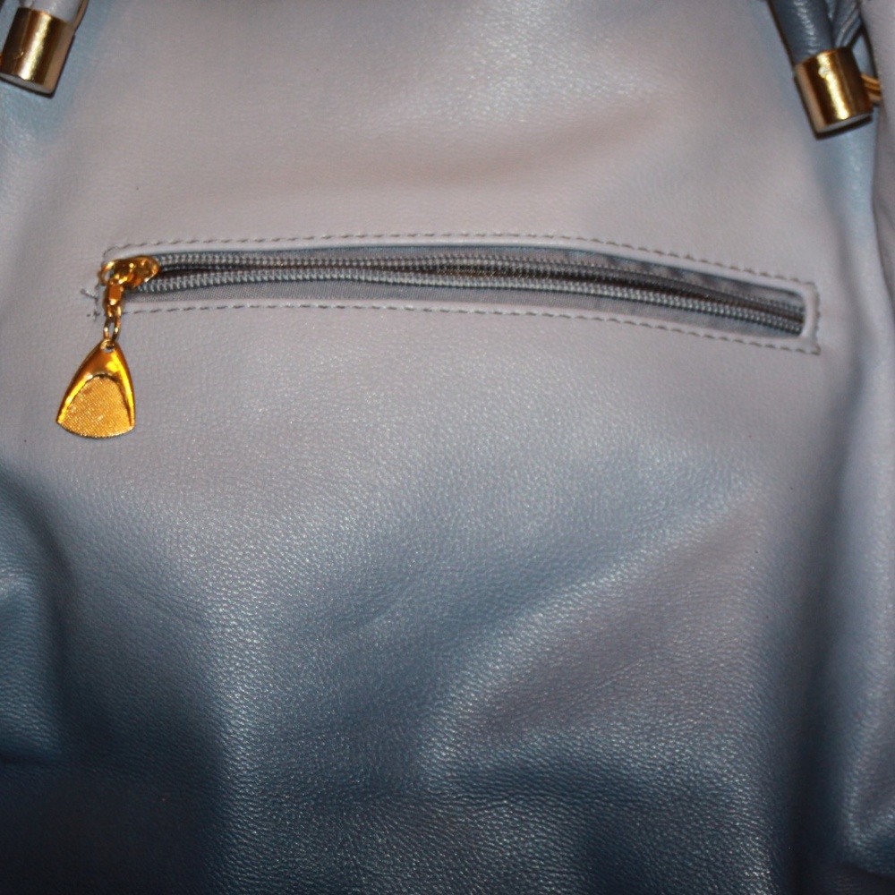 Graduated Glitter Gold Blues Stylish Handbag - Picture 7 of 9